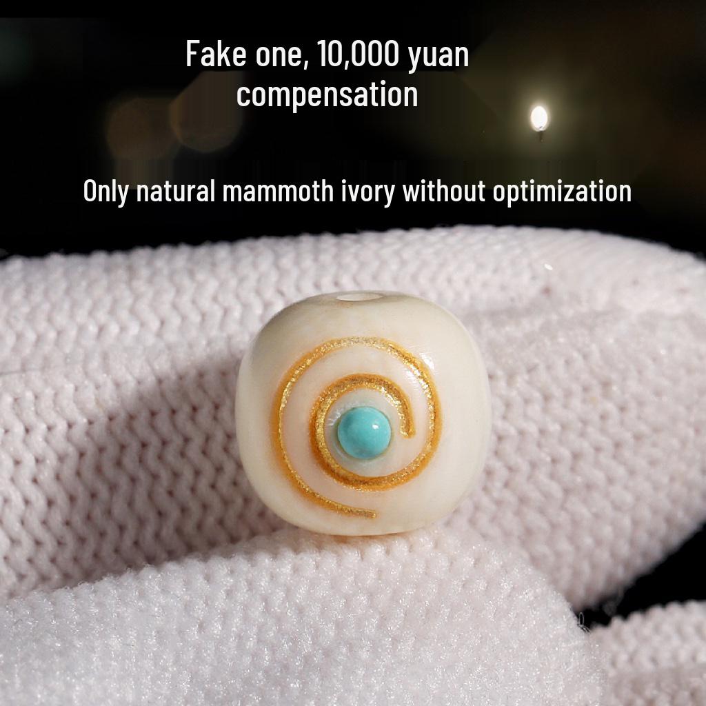 Mammoth Ivory Sun Moon Stars Barrel Beads Bracelet with Buddhist King Kong Bodhi Accessories