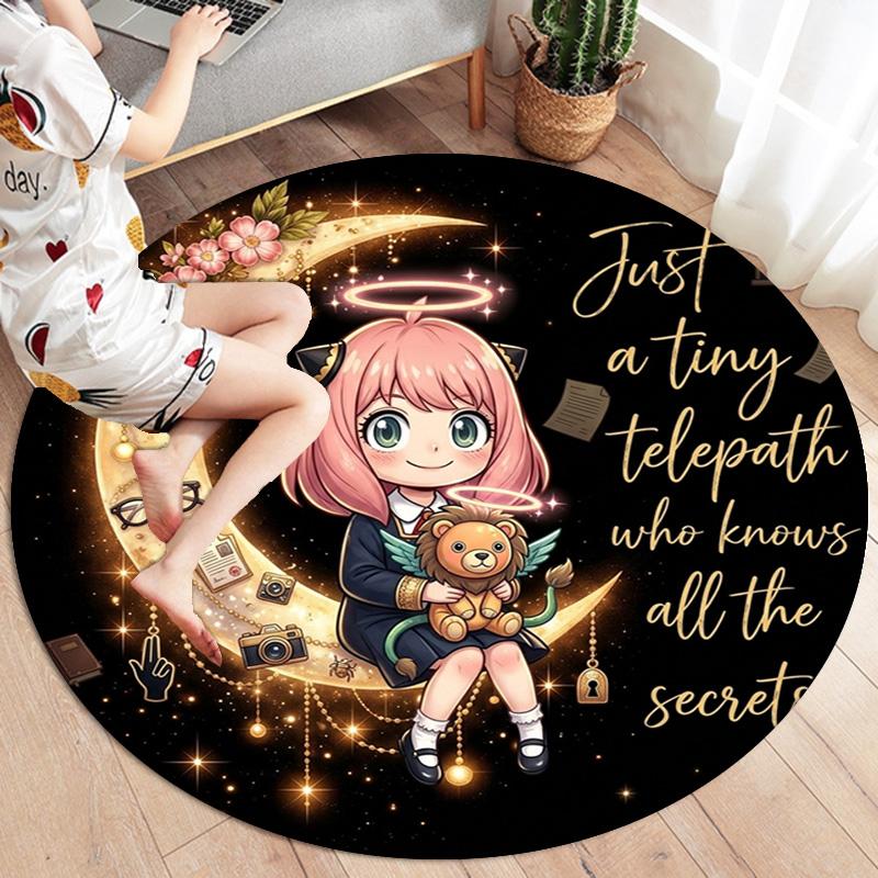Spy Family Round Area Rug Carpet Rug For Living Room Bedroom Sofa Playroom Decor Nonslip Floor Mat