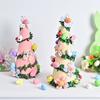 Flocking Textured Easters Eggs Flower Tree Figurine Decoration for Holiday Living Room and Bedroom Tabletop Ornament