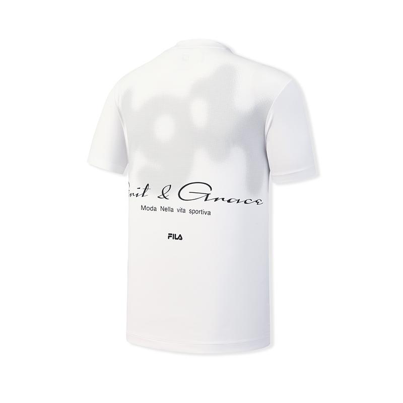 Fila Fitness Minimalist Trendy Personality Sports Training Versatile Comfortable Moisture-Wicking Quick-Dry Short Sleeve T-Shirt A11M621113FWT