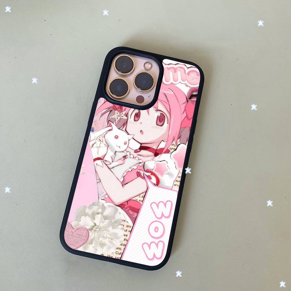 Popular Anime Girl Black Silicone Hard Plastic Phone Case For Iphone 17 Air 16 15 14 13 12 11 Pro Max PC+TPU Case