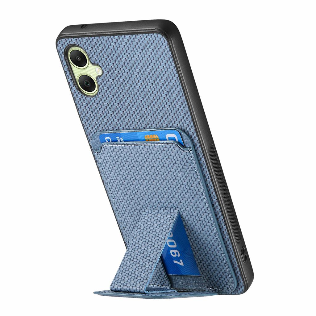 Für Samsung Galaxy A06 4G Hülle Kartenhalter Kohlefasertextur Lederbeschichtet TPU Handyhülle