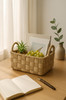 Handgefertigter dekorativer Aufbewahrungskorb aus Papierseil, geflochtener Korb, Aufbewahrungskorb für den Schreibtisch, Rattanimitat, Aufbewahrungskorb für diverse Spielzeuge