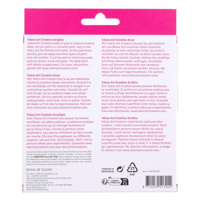 Peinture acrylique - Coffret de 12 tubes de 12 ml - Assortiment - Art Creation