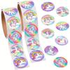 500pcs Purple Fantasy Unicorn Graffiti Round Heart Diary DIY Decoration Handmade School Teacher Rewards PVC Self-Adhesive Labels