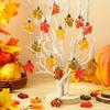 JULMELON 24 Pcs Fall Maple Leaf Ornaments, Thanksgiving Maple Leaf Tree Hanging Pendant Acrylic Hanging Ornaments for Autumn Harvest Small Tree Home
