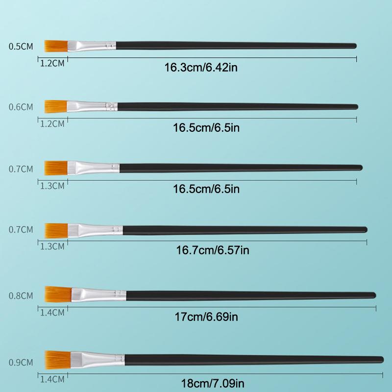 12 Pcs Painting Brushes Set Art Round Flat Hair Nylon Hair Paint Brush Pen For Oil Acrylic Watercolor School Art Supplies