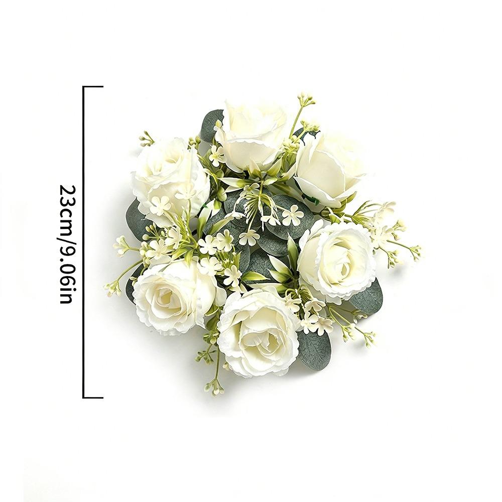 23/33cm Size Artificial Flowers Wreath Silk Material Garland Style Artificial Flowers Garland Wreath Shape Silk Fake Flower