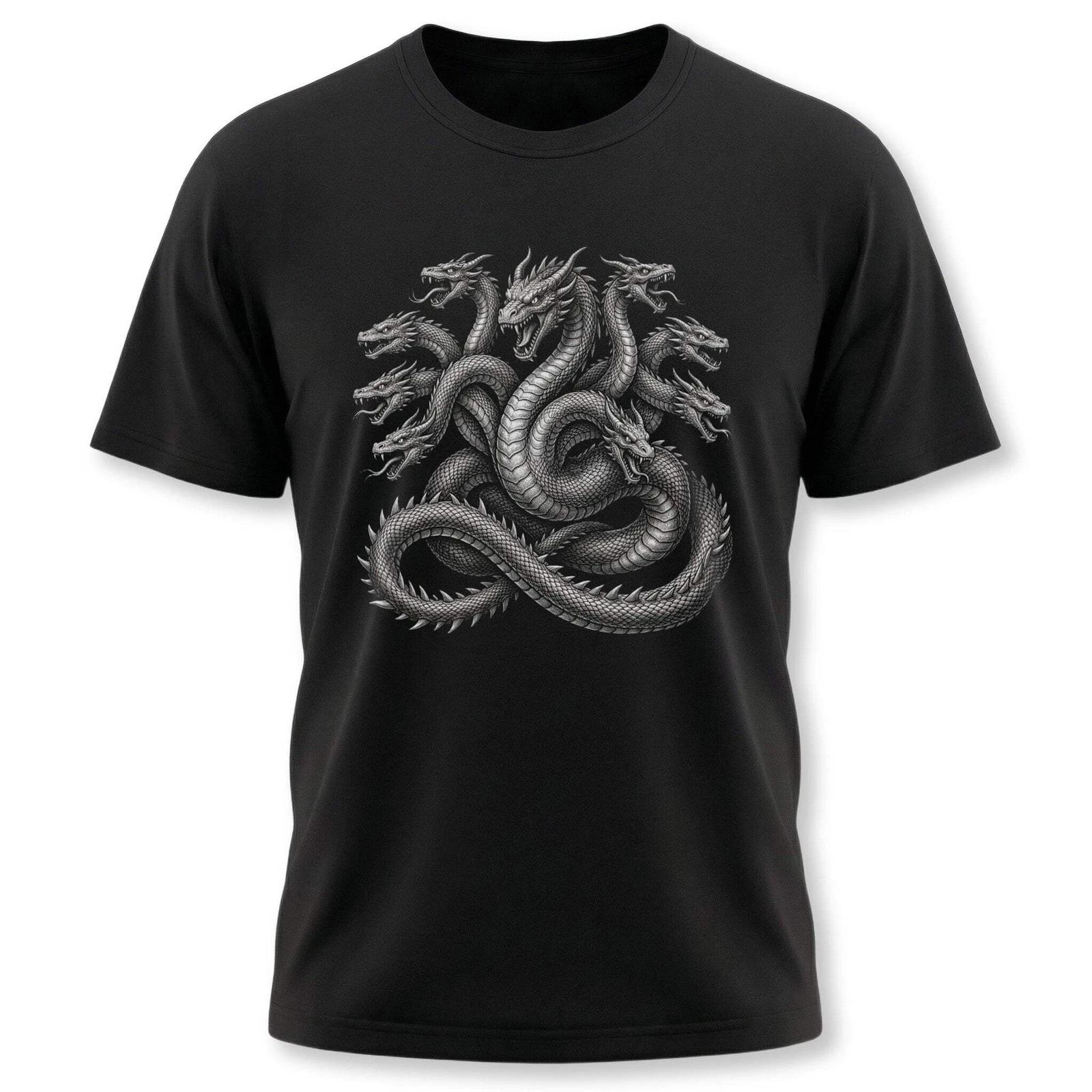 Multi-Headed Hydra Dragon Graphic T-Shirt | Greek Mythology Monster Tee L