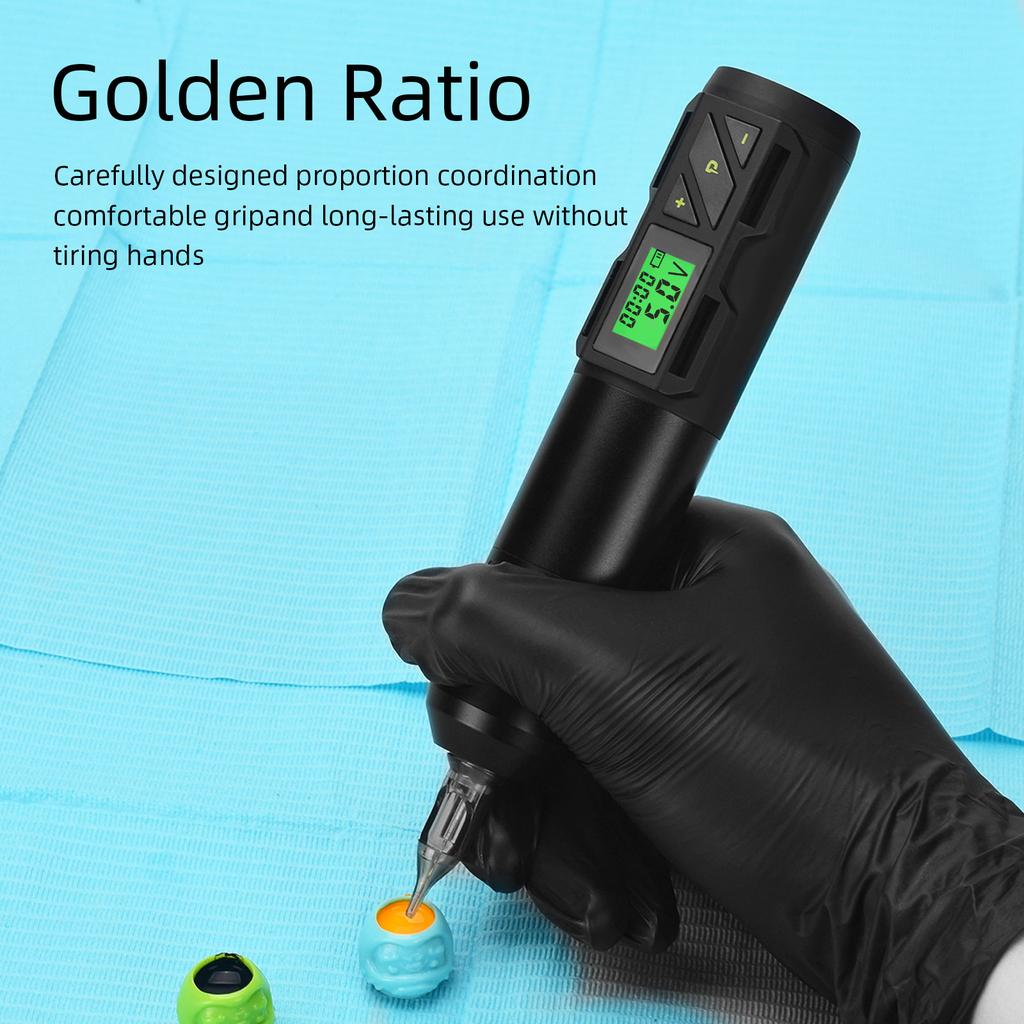 Temporizator reglabil Putere fără fir Vârf din plastic Mâner din aluminiu Motor Body Art Machine Pen rotativ