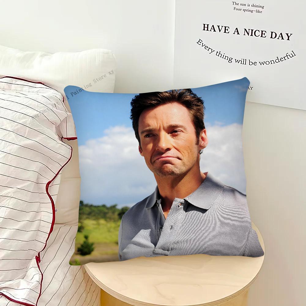 H-Hugh J-Jackman Pillow Case Fashion Square Pillowcase Bedroom Sofa Room Ins Decoration Leisure Cushion Cover 40x40
