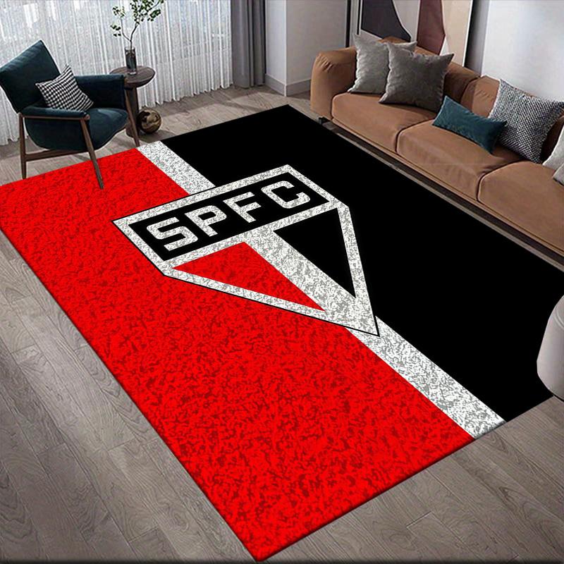 Sao Paulo FC2 Flannel Pattern Square Carpet,Area Rug,Carpet Rug for Living Room Bedroom Sofa Playroom Decor,Non-slip Floor Mat