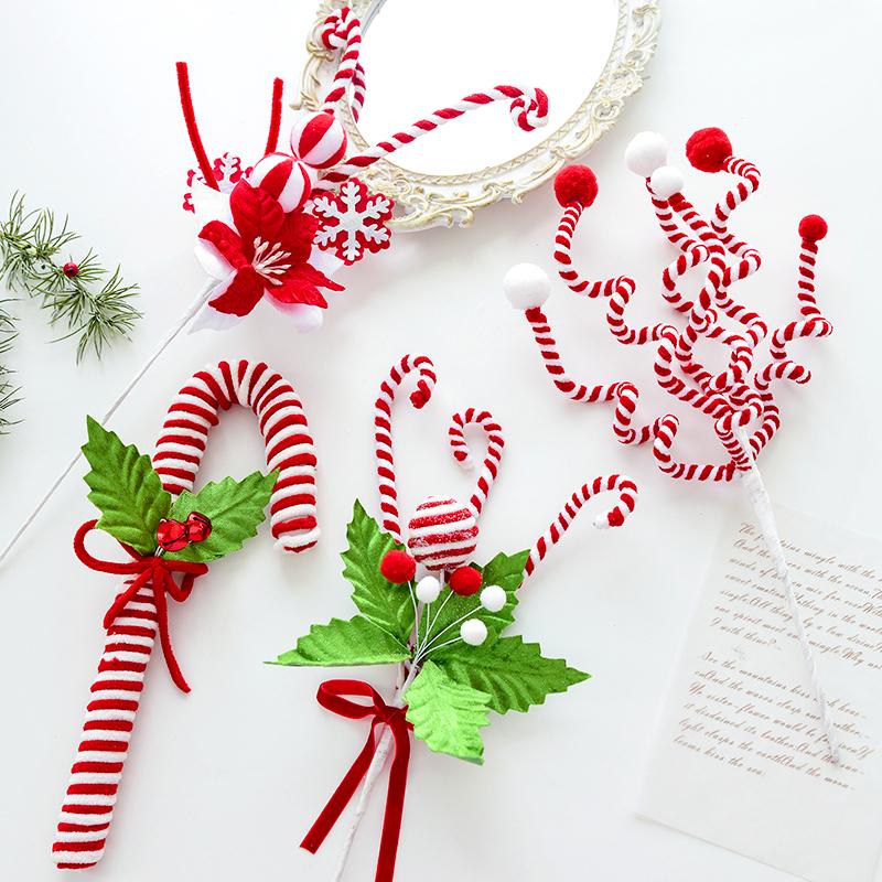 1 Stück Polyester Festival Dekoration Lutscher Weihnachten Weihnachtskugel Exquisite Weihnachtsbaumschmuck Twist-Stab Wirbelnd