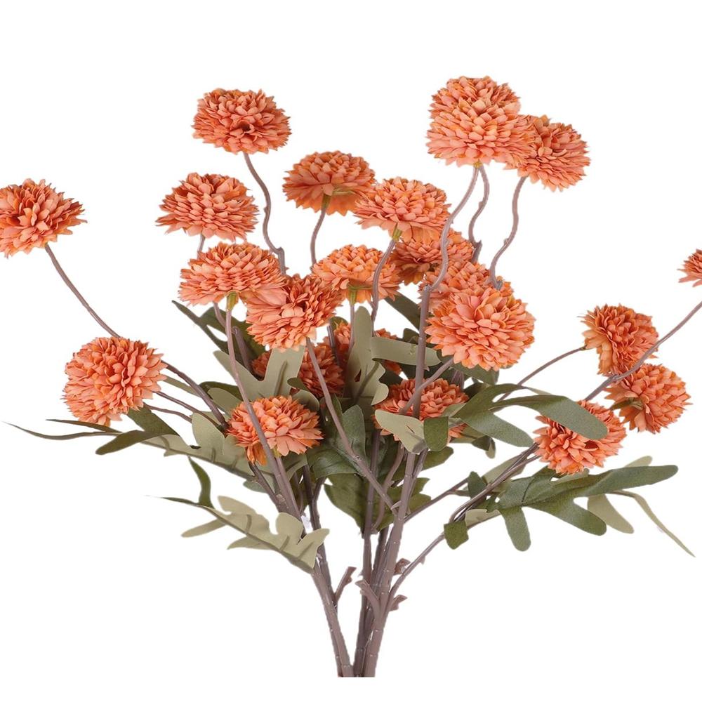 

Artificial Flowers Hotsale Silk Chrysanthemum Home RoomTable Wedding Wreath Bridal Bouquet Festival Decor DIY Gift Box Scrapbook 4 pcs оранжевый