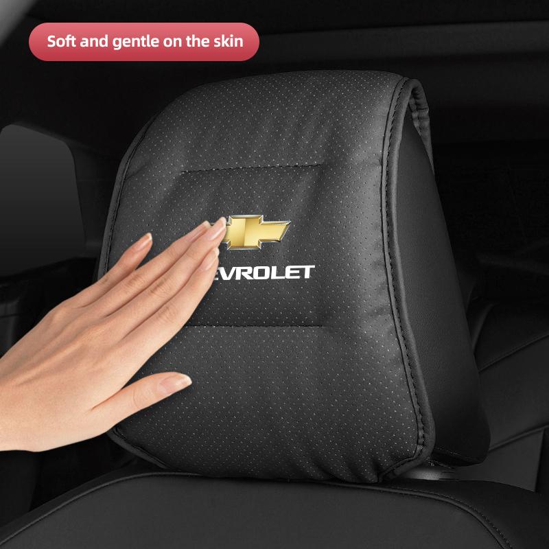 2 Pièces Housse d'Appui-tête de Voiture Oreiller de Nuque de Siège Auto Protecteur Pour Chevrolet Corvette Montana TrailBlazer Silverado Traverse Porte-clés