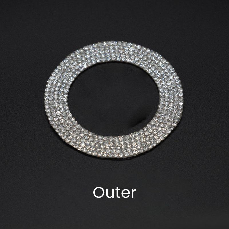 Bling Car Steering Wheel Soft Adhesive Sticker for Volkswagen, Rhinestone Emblem Logo DIY Glitter Women Accessories for VW