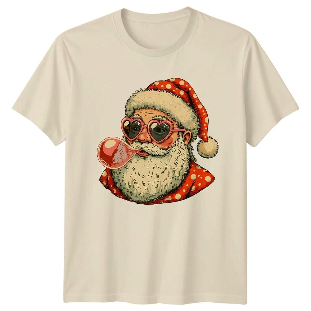 Santa Bubblegum Heart Sunglasses Christmas Holidays Unisexs Unisexs Graphic Tee