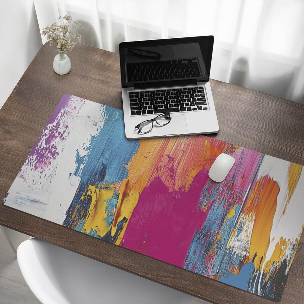 Non-slip Desk Mat with Abstract Chaos Print 120X60 Cm
