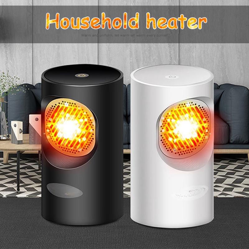Mini Portable Hot And Cold Wind Electric Fan Heater Touch Switch Small Radiator Warmer Stove for Household Office Travel Black/White