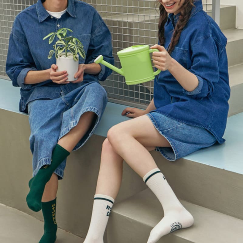 Bananasisters [2SET] Unisex Roots Deep Savedearth Point Socks 1 Color