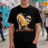 Garlic Bread Funny Meme Graphic T-Shirt Men's Women's Skull Pattern Print Tee Y2K Streetwear Fun Short-Sleeve Top