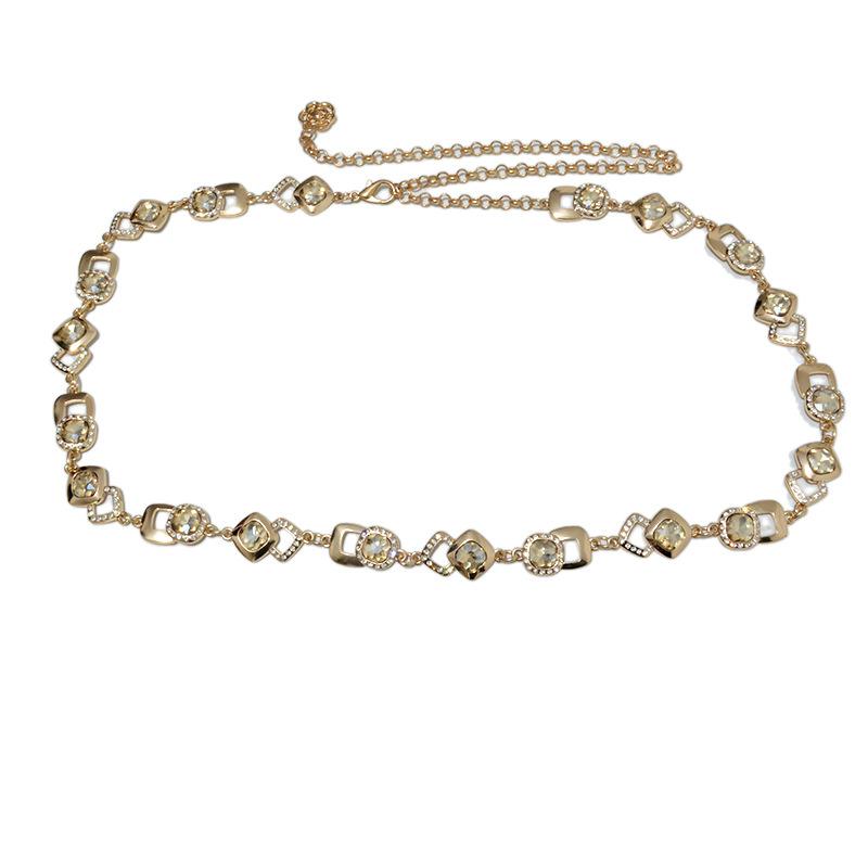 Women's belly dance big rhinestone waist chain women's rhinestone diamond metal chain waist chain