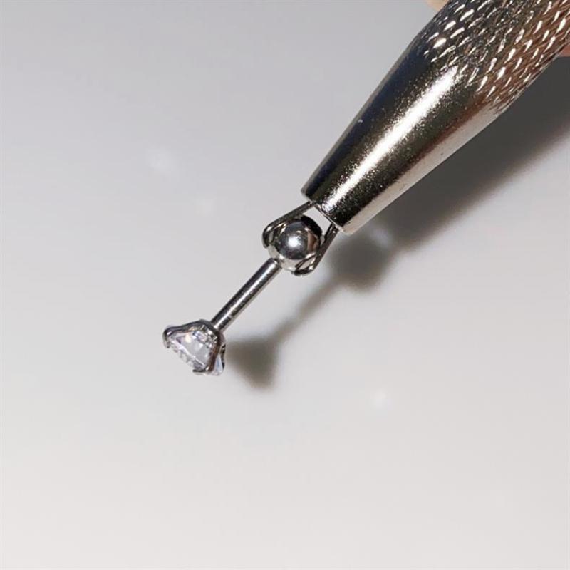 Mini Tweezer 4 Claws Jewelry Beads Pick-up Tool Diamond Gems Prong Holder Catcher Grabber Stainless Steel Body Piercing Tools
