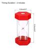 PATIKIL 2-Minute Hourglass, Hexagonal Small Hourglass with Resin Cover, Countdown Hourglass for Games, Kitchen, Party Favors, DIY Decorations (Red)
