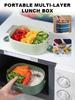 2000ML Lunch Box Portable 3 Layer Children Student Bento Box Leakproof Microwavable Food Container School Travel Office Picnic