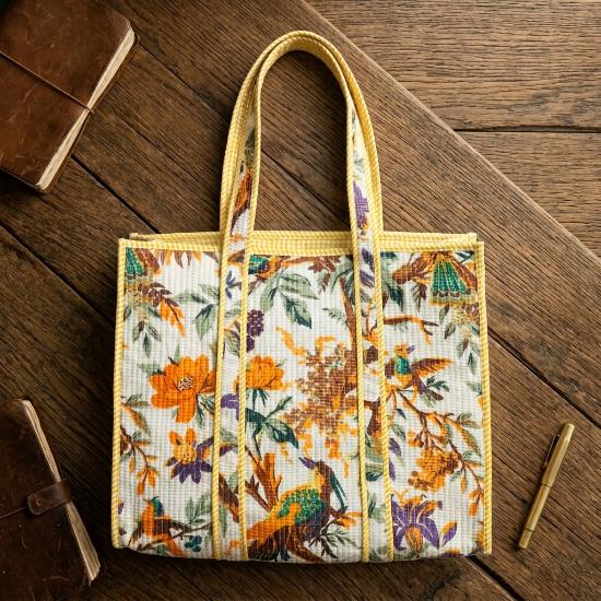 Shoulder Bag usalover925 Multicolor Quilted Cotton Hand Printed Shoulder Bags 136