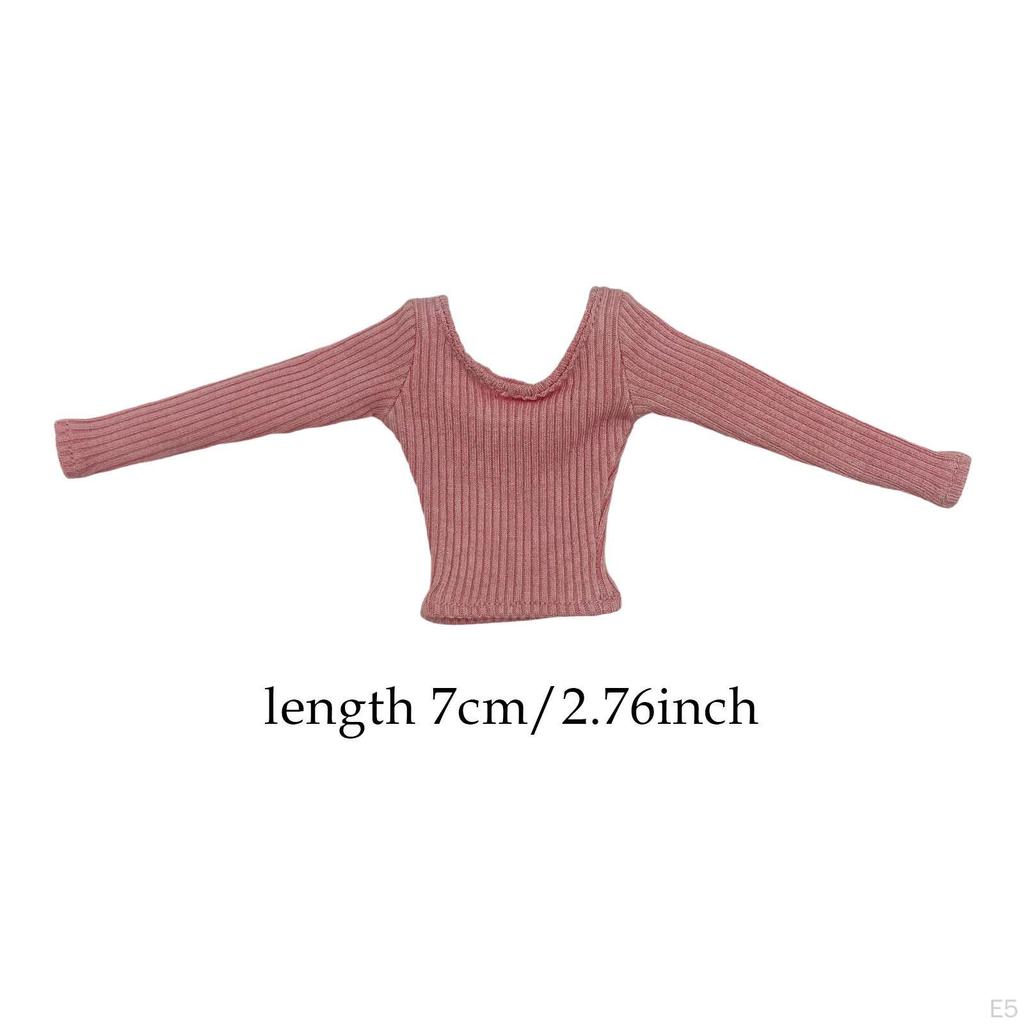 1/6 Long Sleeve Mini Casual Top, Basic Shirt for 12 '' Inches Female