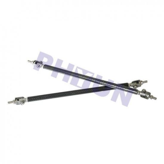 7.8'' Adjustable Car Front Bumper Lip Splitter Strut Rod Support Carbon Fiber 2x