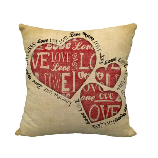 Pillow Case Comfortable Feeling Decorative Dustproof Stylish Love Cushion Cover Happy Valentine's Day Decoration for Bedroom