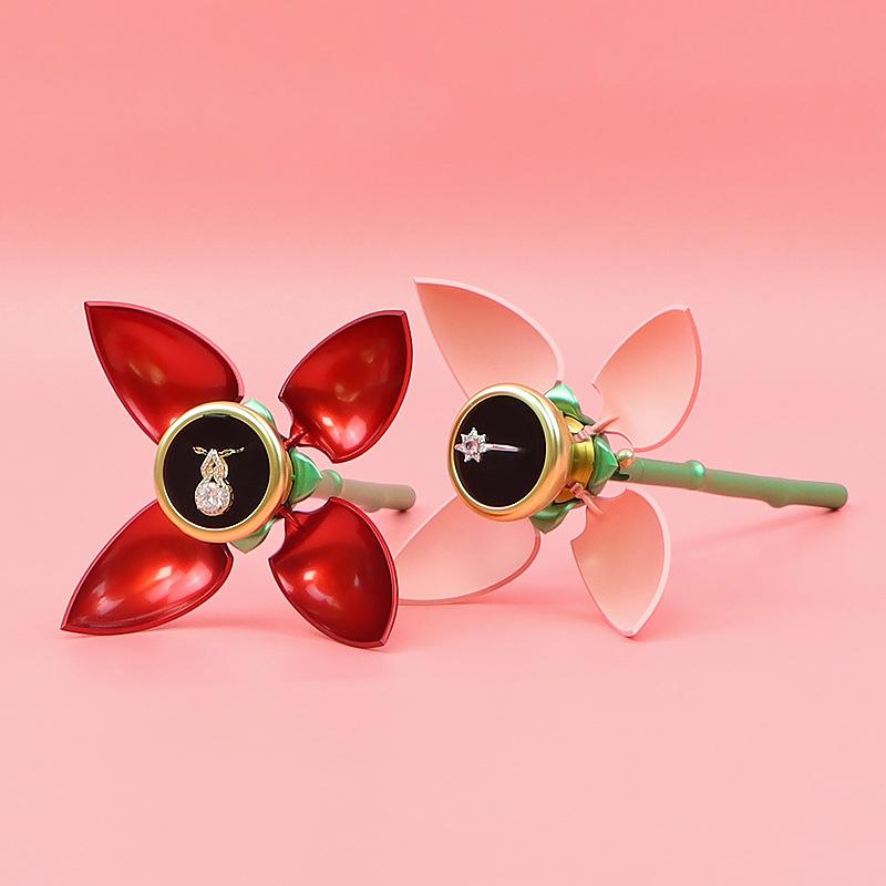 Romantisk vigselringhållare Rosblomma ringlåda Förlovningsförvaring Ringbärarefodral Gåvförpackningslåda Smyckesförvaringsfodral