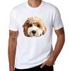 Mens Cotton TShirt Cute Fluffy Brown  White Puppy Print Casual Crew Neck Short Sleeve Tee for Dog Lovers