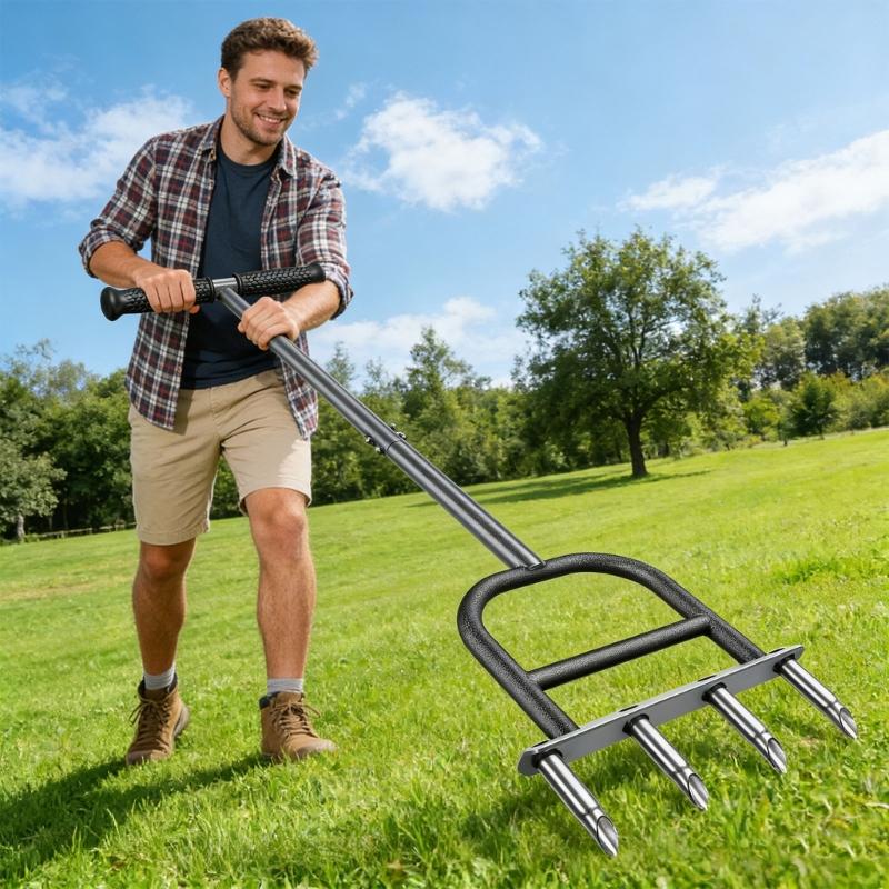 Premium manuell gräspierare för förbättrad gräsmatthälsa och rotventilation 93 cm längd