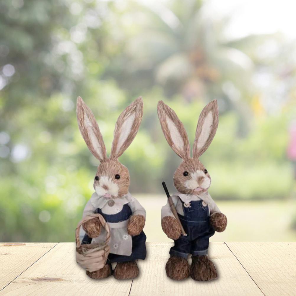 Pair of Easter Simulation Rabbit Shooting Props Dolls