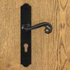 PRESTON door handle with plate for 72mm insert