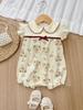 Fang Ying Baby Romper: Yellow Rabbit Style, Cotton, Flutter Sleeves, 3-18M