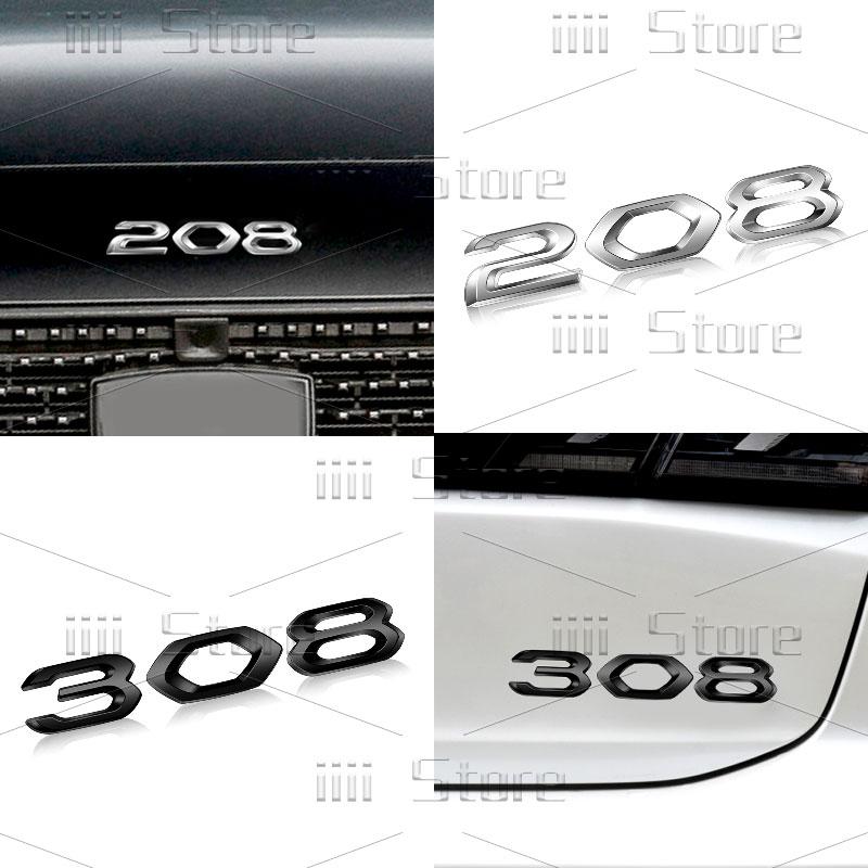 For z333 208 308 408 508 GT RCZ Emblem Chrome Metal 3D Car Sticker Rear Trunk Fender Side Decal Auto Accessories 333z