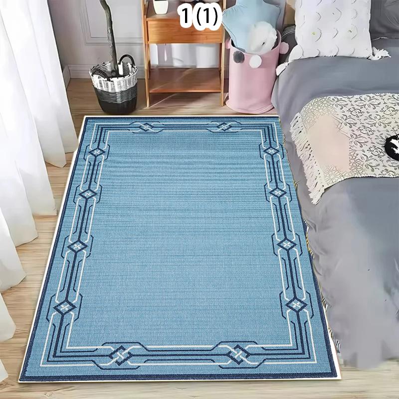 Tapis Minimaliste Are Doux Antidérapant Lavable Tapis de Zone Bordure Géométrique Moderne Paillasson pour Salon Chambre Entrée 40x60cm gray