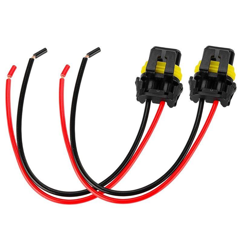2Pcs Car 9012 HIR2 Head Light Lamp Bulb Connector Wire Wiring Harness Plug Pigtail 12V