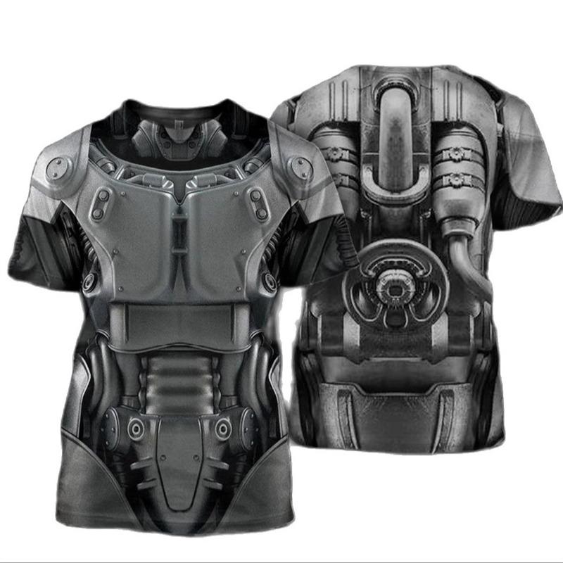 3D Print Knight Armor Cosplay T-shirt For Men New In Men's Casual O-neck Short Sleeve T Shirts Streetwear Funny