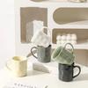 Simple Solid Color Ceramic Mug Household Large Capacity Juice Milk Cup Afternoon Tea with Handle Coffee Cups Tableware