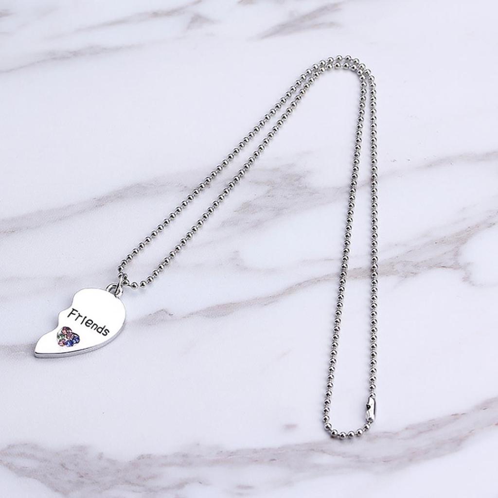 2Pcs Fashion Jewelry Best Friends Heart Letter Pendant Necklaces