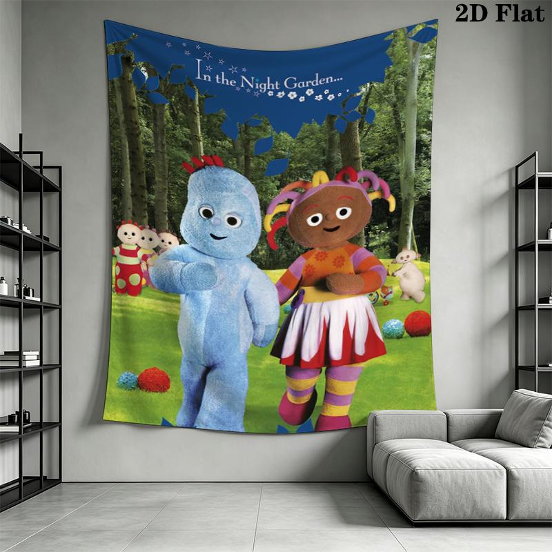 In The Night Garden Wall Tapestry Aesthetic Wall Hanging Printed Fabric Blanket Decorative Tapestries for Bedroom Living Room Home Decor