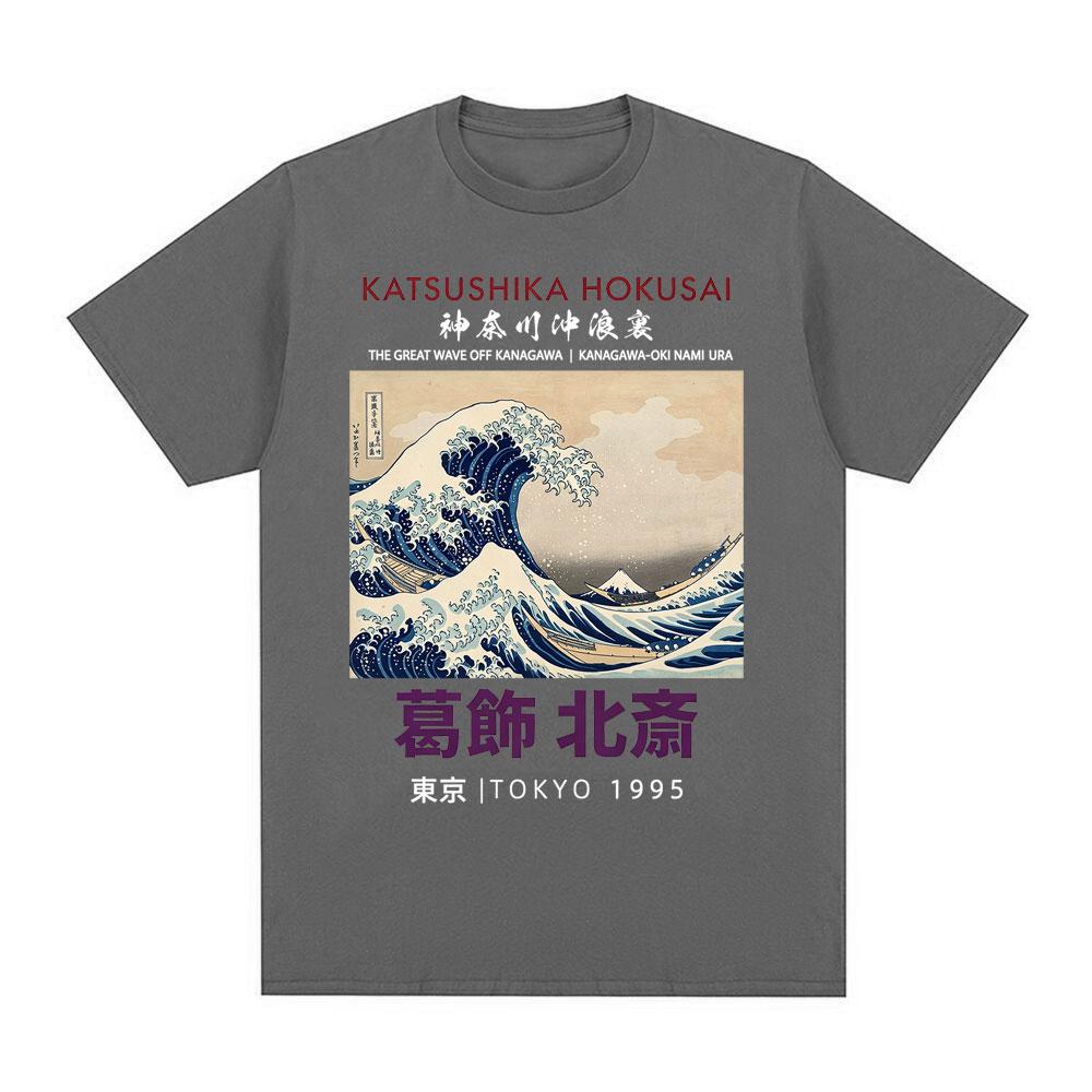 Great Wave Ukiyoe Japanese Style TShirts Fashion Casual 100 Cotton TShirt Unisexs Unisex Gothic Oversized Short Sleeve T Shirts