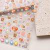 Cute Animals Bear Dog Cake Sweet Cherry Grid Bowknot Star Line Fruit Relief Self Adhesive Nail Art Stickers 5D Manicure Decals