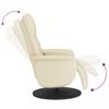 Massage Chair with Footrest Cream Faux Leather