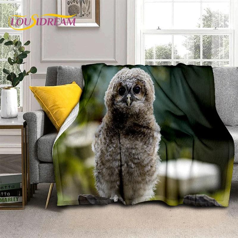 3D Cartoon Cute Owl Series HD Blanket,Soft Throw Blanket for Home Bedroom Bed Sofa Picnic Travel Office Rest Cover Blanket Kids